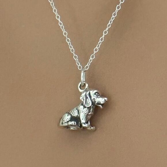 Sterling Silver Beagle Dog Necklace